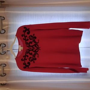 Casual Corner XL red and black sweater.
